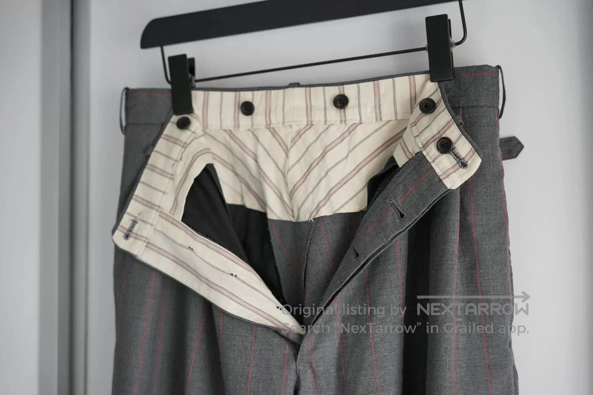 Yohji Yamamoto Gray Orange Striped Pants.