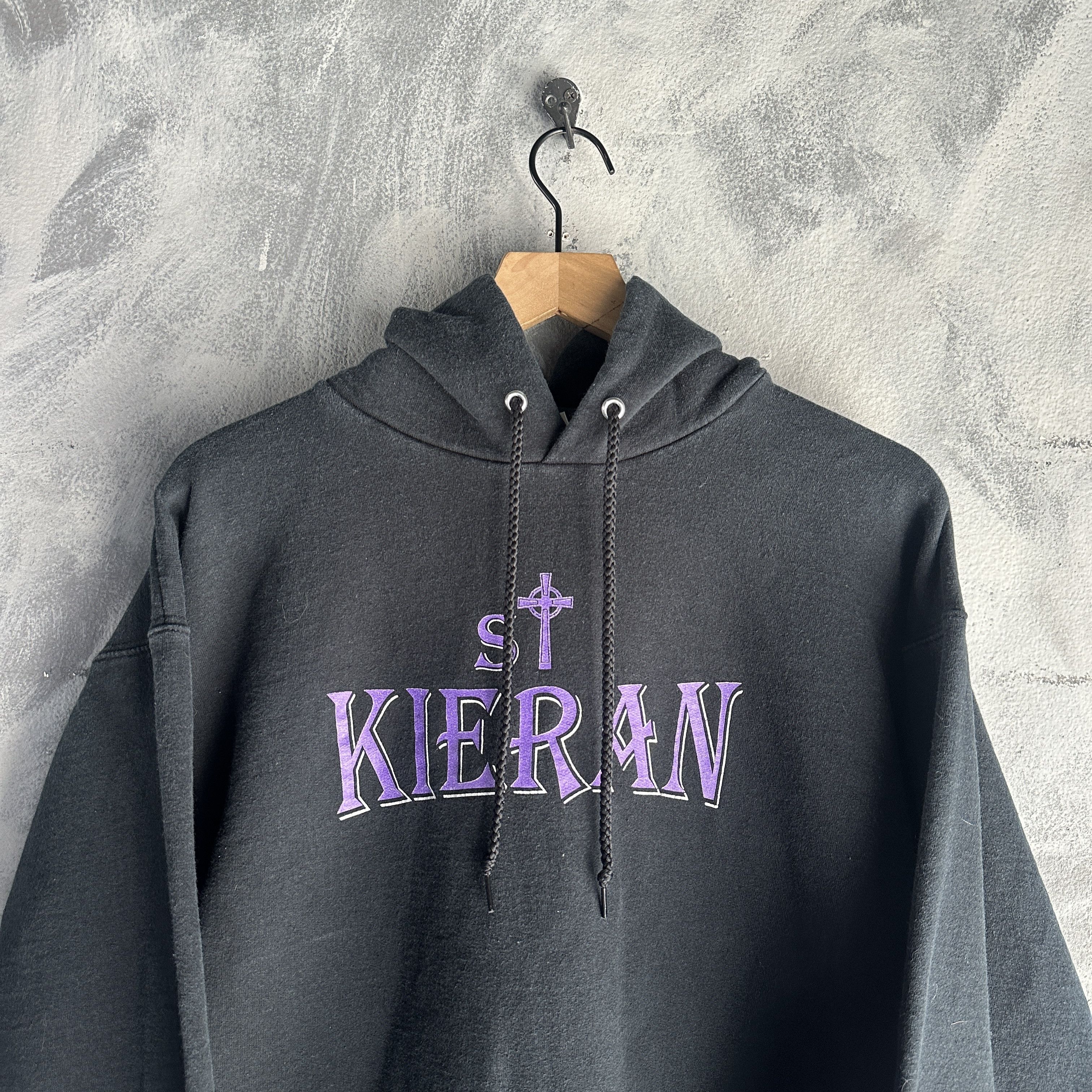 Hanes Vtg Kieran Hoodie Sweater Mens Black Faded Hanes Boxy 90s Size US M / EU 48-50 / 2 - 2 Thumbnail