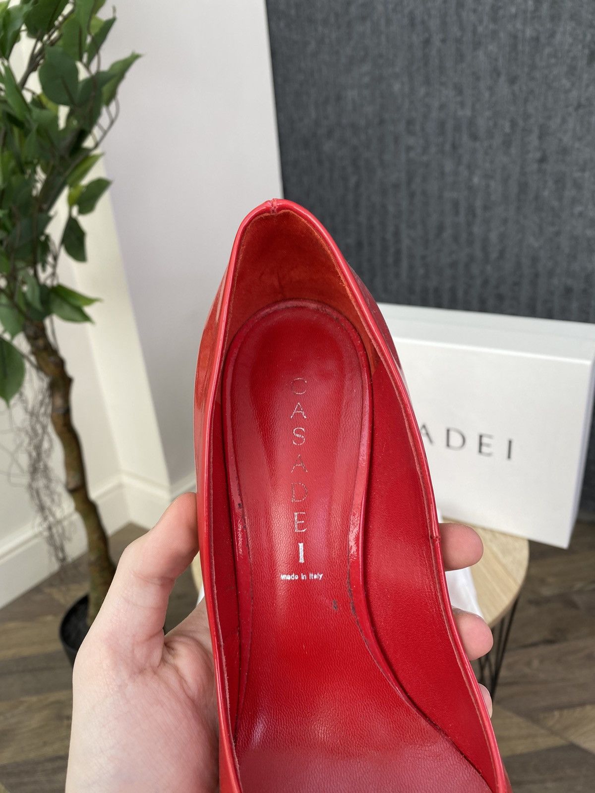 Casadei Casadei Red Patent Leather Pumps Heel Designer High Heels Size US 9 / IT 39 - 4 Thumbnail