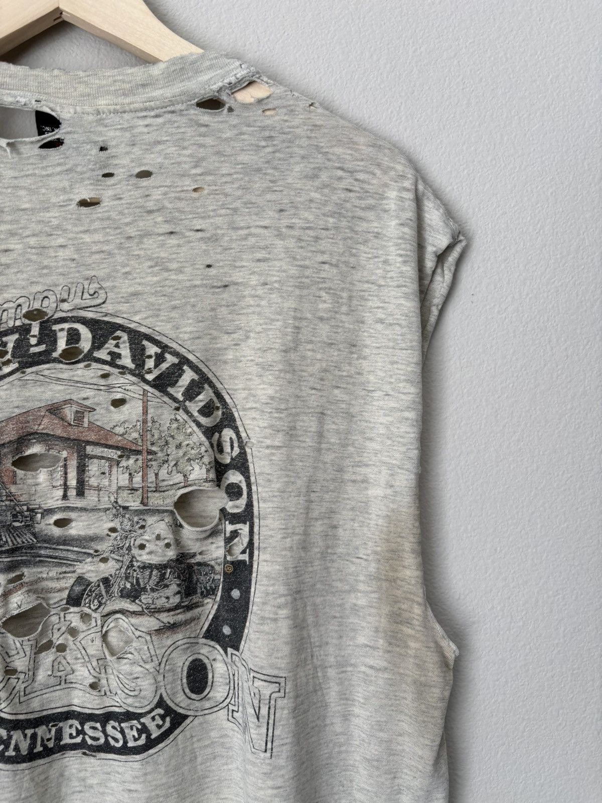 Harley Davidson Vintage Harley-Davidson Thrashed Biker Sleeveless Tee Size US M / EU 48-50 / 2 - 18 Thumbnail