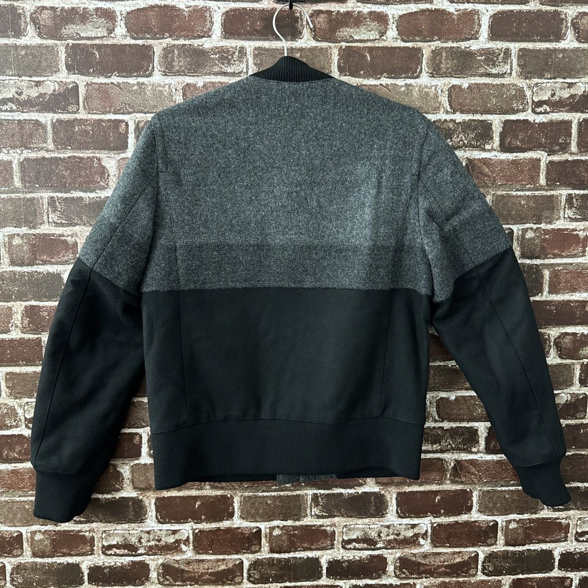Neil Barrett Slim Fit Neil Barrett Pure Wool Black Gray Bomber Jacket Size US M / EU 48-50 / 2 - 4 Thumbnail