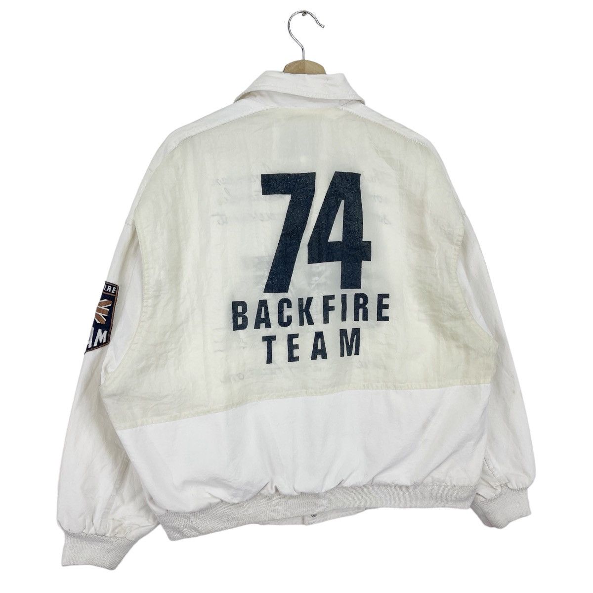 Sports Specialties × Vintage Back Fire 74 Racing Team Bomber Jacket Size US XL / EU 56 / 4 - 4 Thumbnail