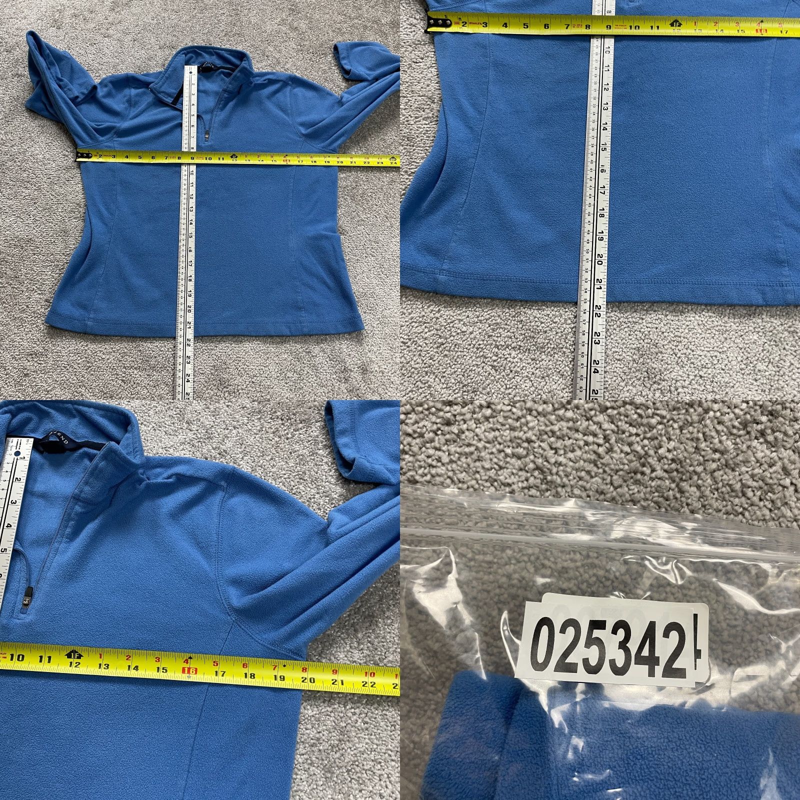 Lands' End Lands' End Fleece Jacket Women Solid Blue 1/4 Zip High Neck Outdoor Hiking Size S / US 4 / IT 40 - 8 Thumbnail