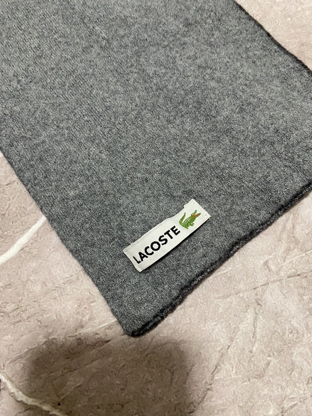 Lacoste Vintage Y2K Lacoste Two Sides Scarf Black/Gray OS Size ONE SIZE - 9 Thumbnail
