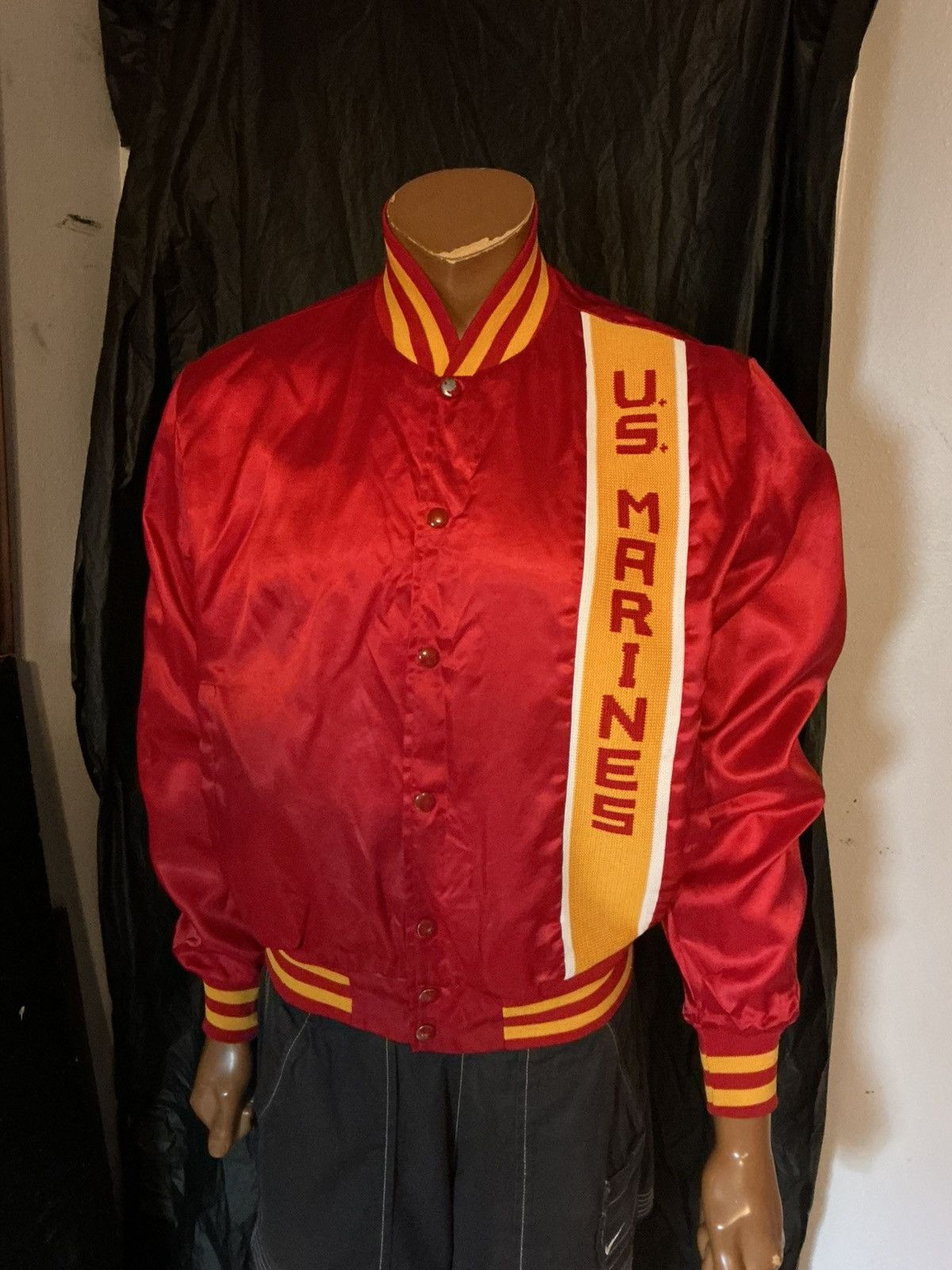 Swingster Vintage 80s Swingster U.S. Marines Satin Bomber Jacket Size US M / EU 48-50 / 2 - 13 Thumbnail