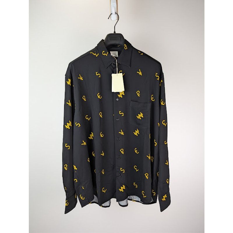 Vetements o1rshd1 Currency Print Button Up Shirt in Black Size US L / EU 52-54 / 3 - 1 Thumbnail