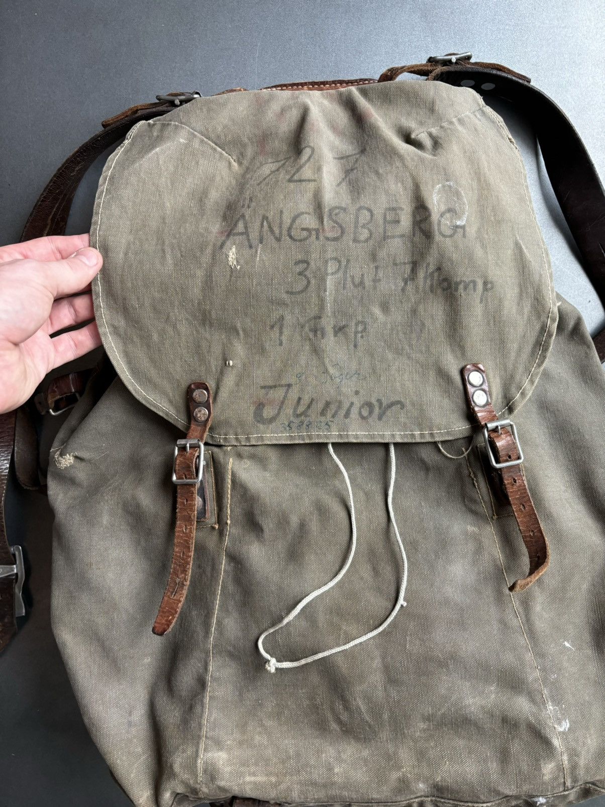 Vintage 1940s Swedish Backpack WW2 Vintage Army Hiking Metal Canvas Size ONE SIZE - 3 Thumbnail
