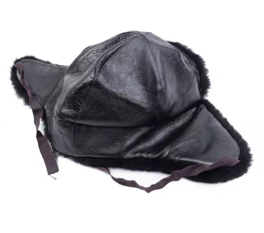 The Real McCoy's black leather earflap hat Size ONE SIZE - 1 Thumbnail