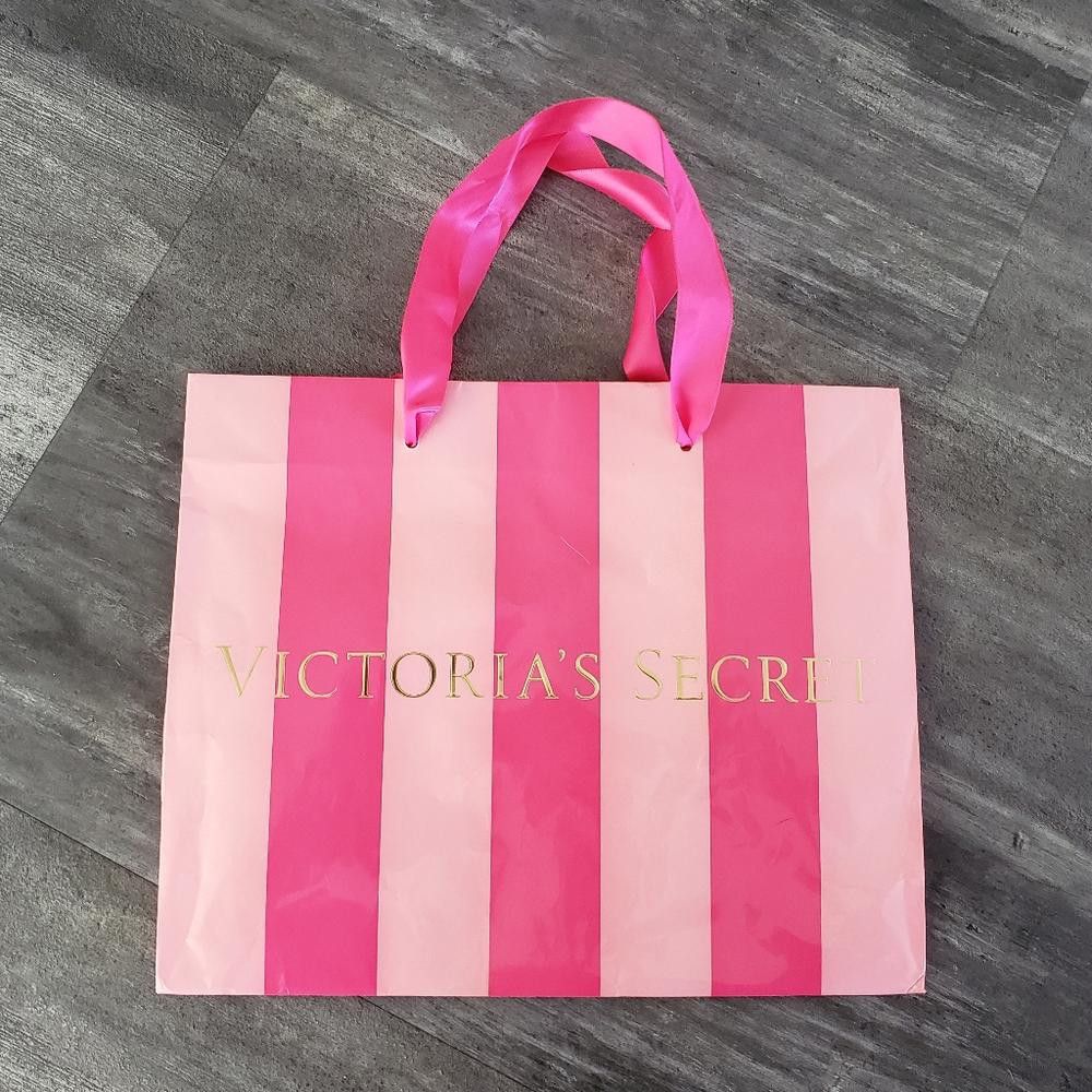 Designer Pink Gold Striped VS Storage M Tote Size ONE SIZE - 1 Thumbnail