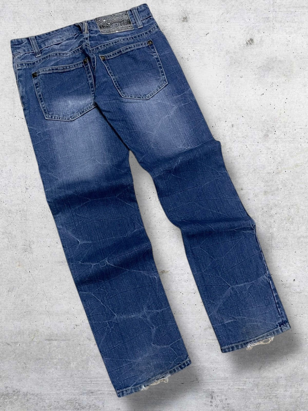 semanticdesign VINTAGE SKY BOMBER 90S OG JAPAN DESIGNER PUNK STUDDED DENIM Size US 30 / EU 46 - 9 Thumbnail