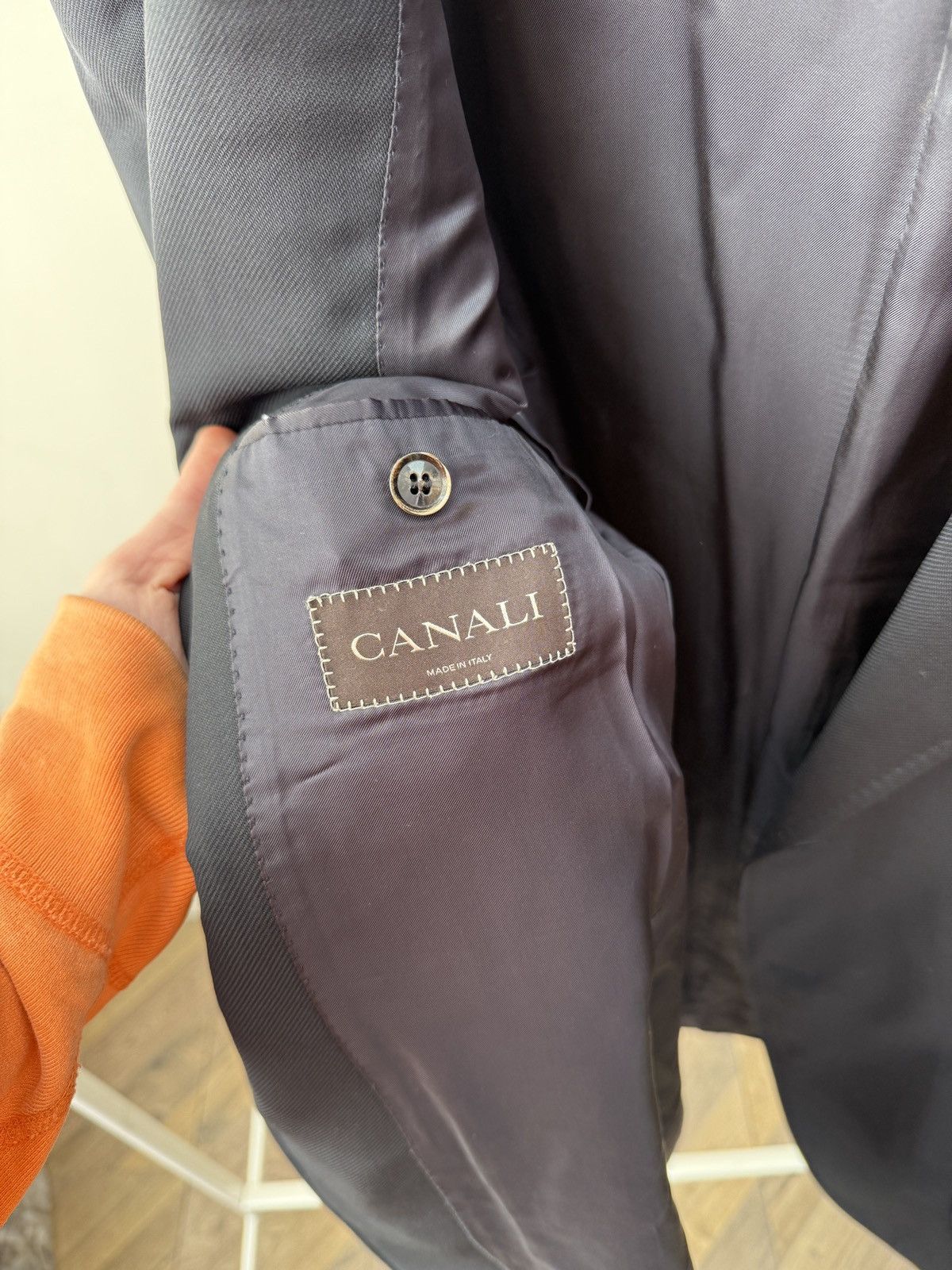 Canali Vintage CANALI Black Wool Blazer Jacket Size 52R - 6 Thumbnail