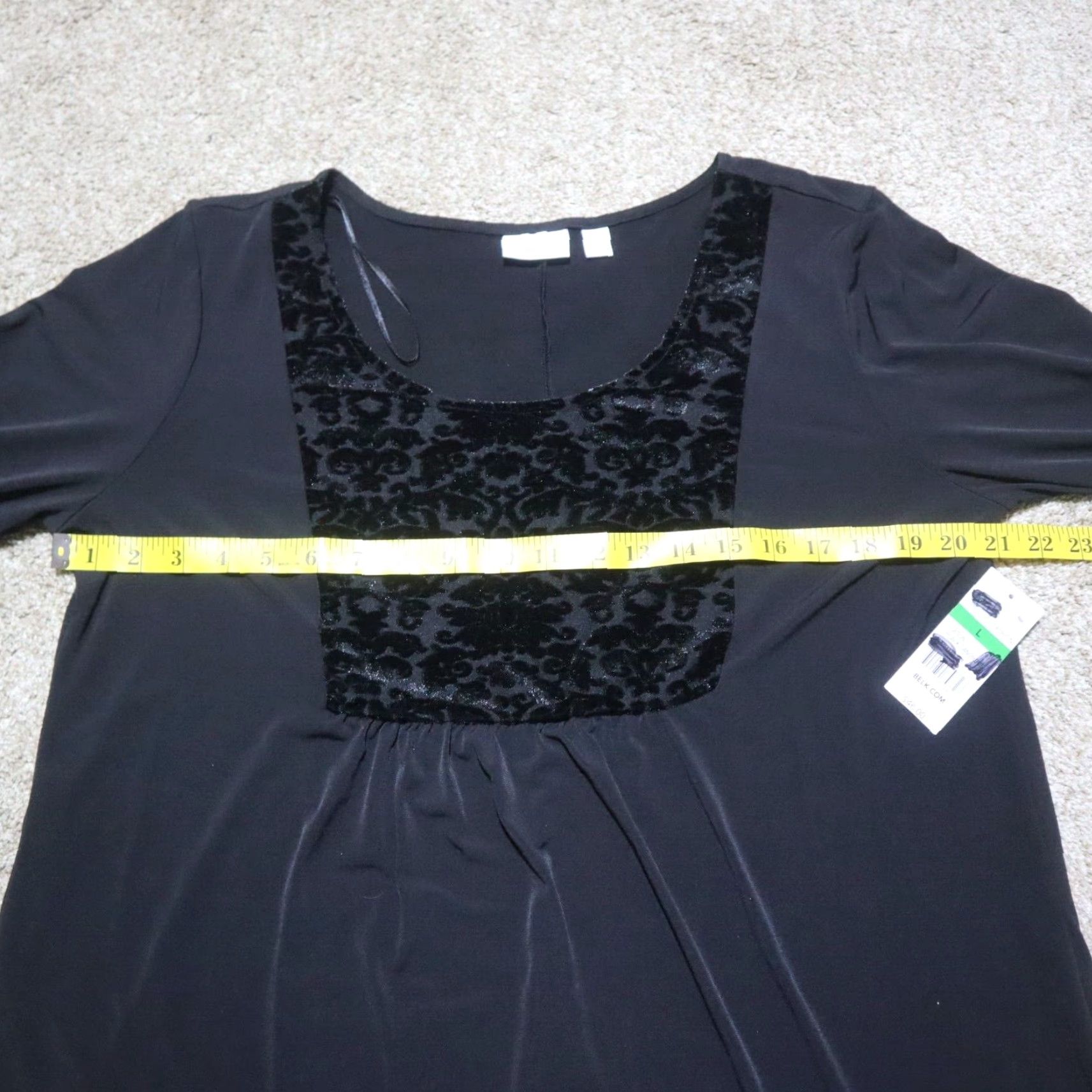 Vintage Kim Rogers Shirt Women L Black Stretch Short Sleeve Casual Size L Size L / US 10 / IT 46 - 5 Thumbnail