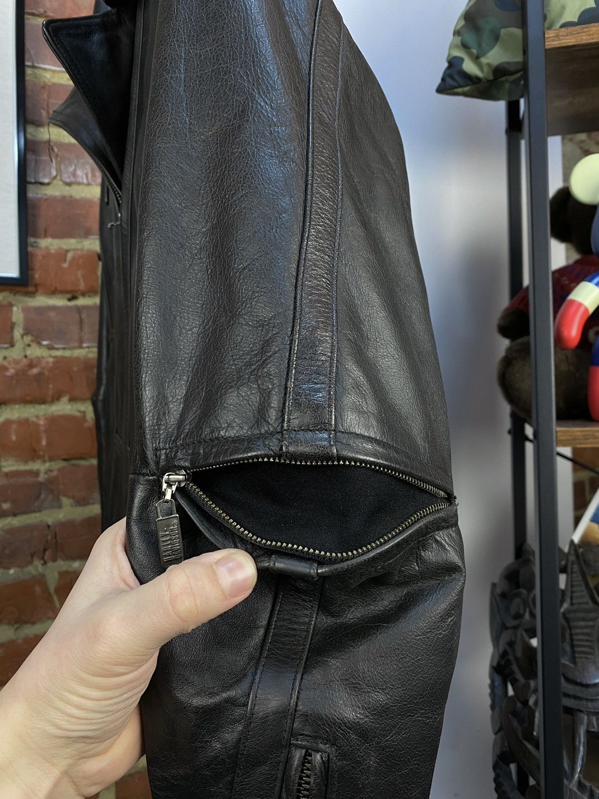 Harley Davidson × Vintage Harley Davidson Motorcycle Biker Black Leather Jacket Size M / US 6-8 / IT 42-44 - 8 Thumbnail