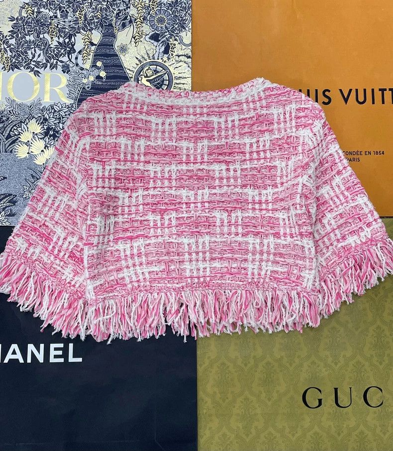 Chanel chanel 24P pink and white colour-matched tassel long sleev Size XXS / US 00 / IT 34 - 3 Thumbnail