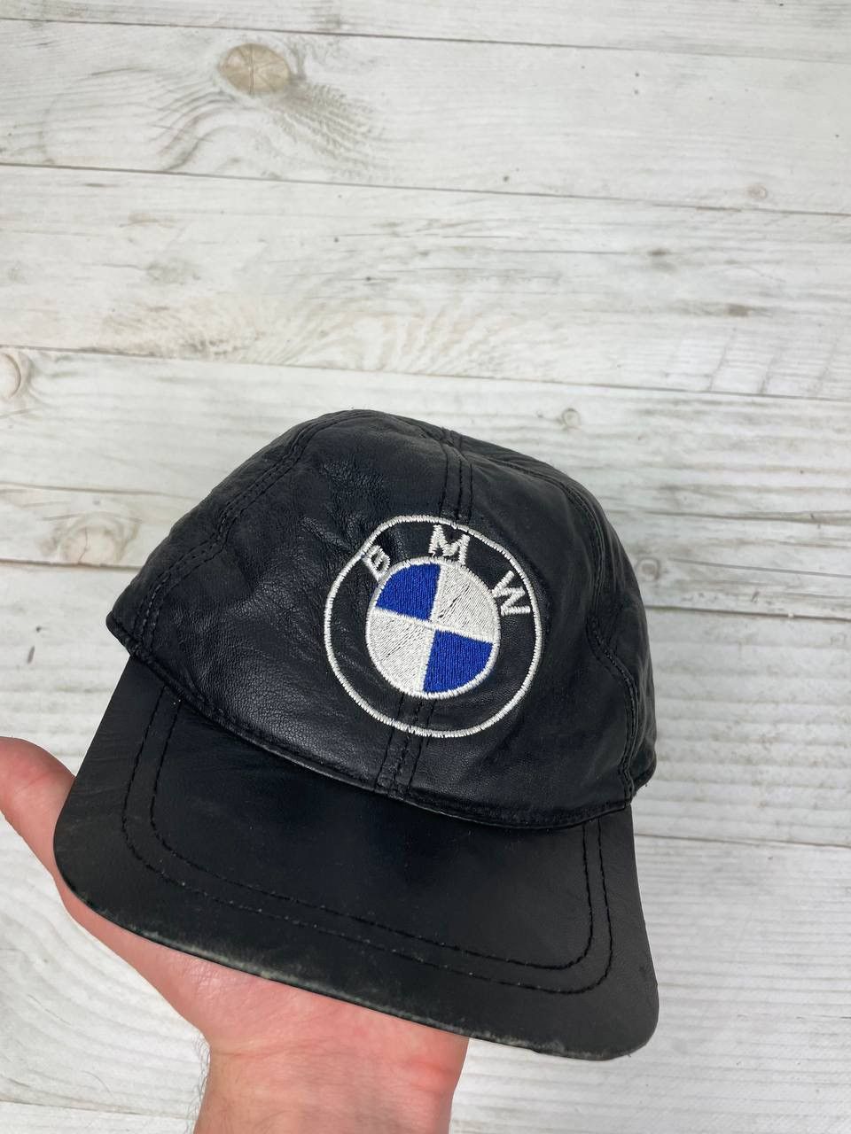 BMW Vintage BMW Leather Cap Hat Big logo 90s Racing Nascar Size ONE SIZE - 9 Thumbnail
