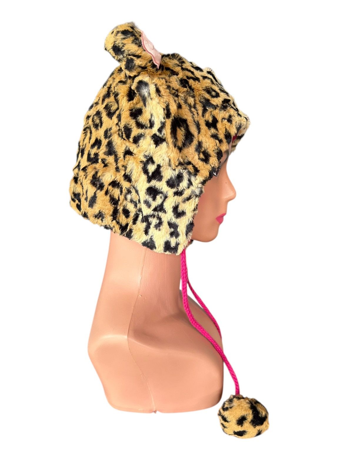 Kapital Pink Panther Leopard Bunny Fur Beanie Hats Size ONE SIZE - 3 Thumbnail