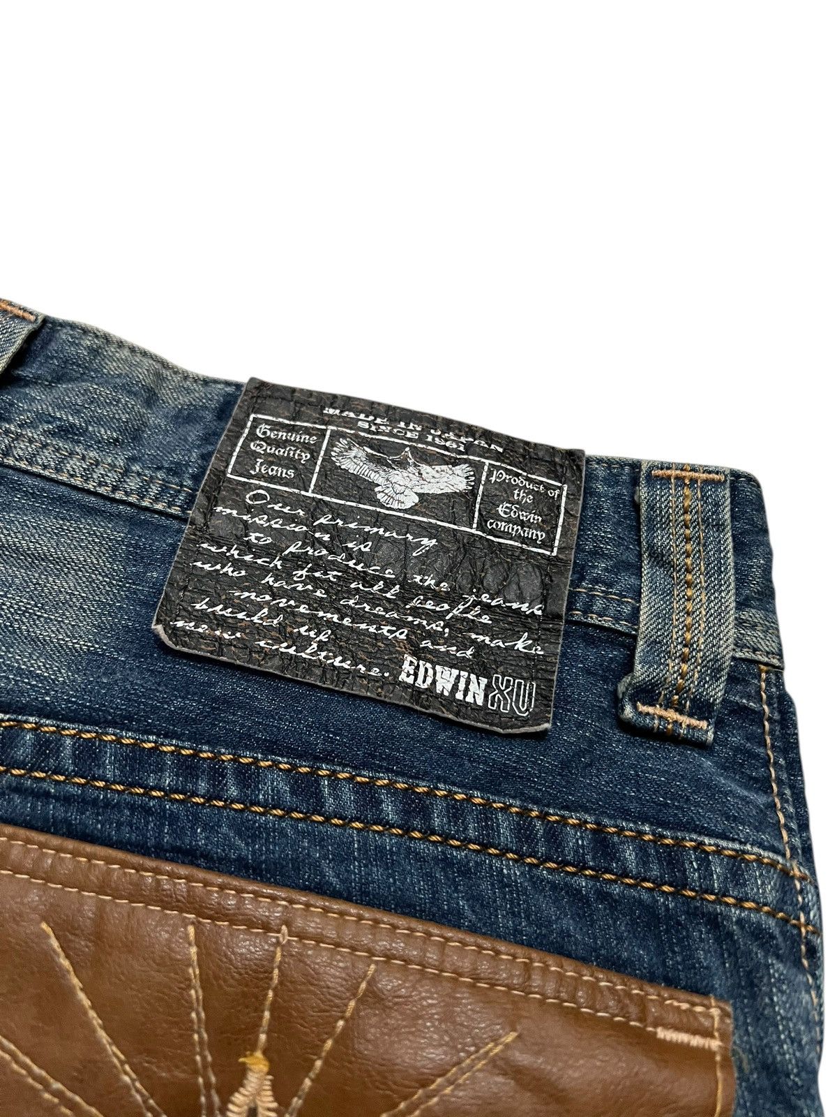 Edwin 💥Flare💥Vintage Edwin XV Mud Wash Clawmark Jean Very Rare Size US 32 / EU 48 - 17 Thumbnail