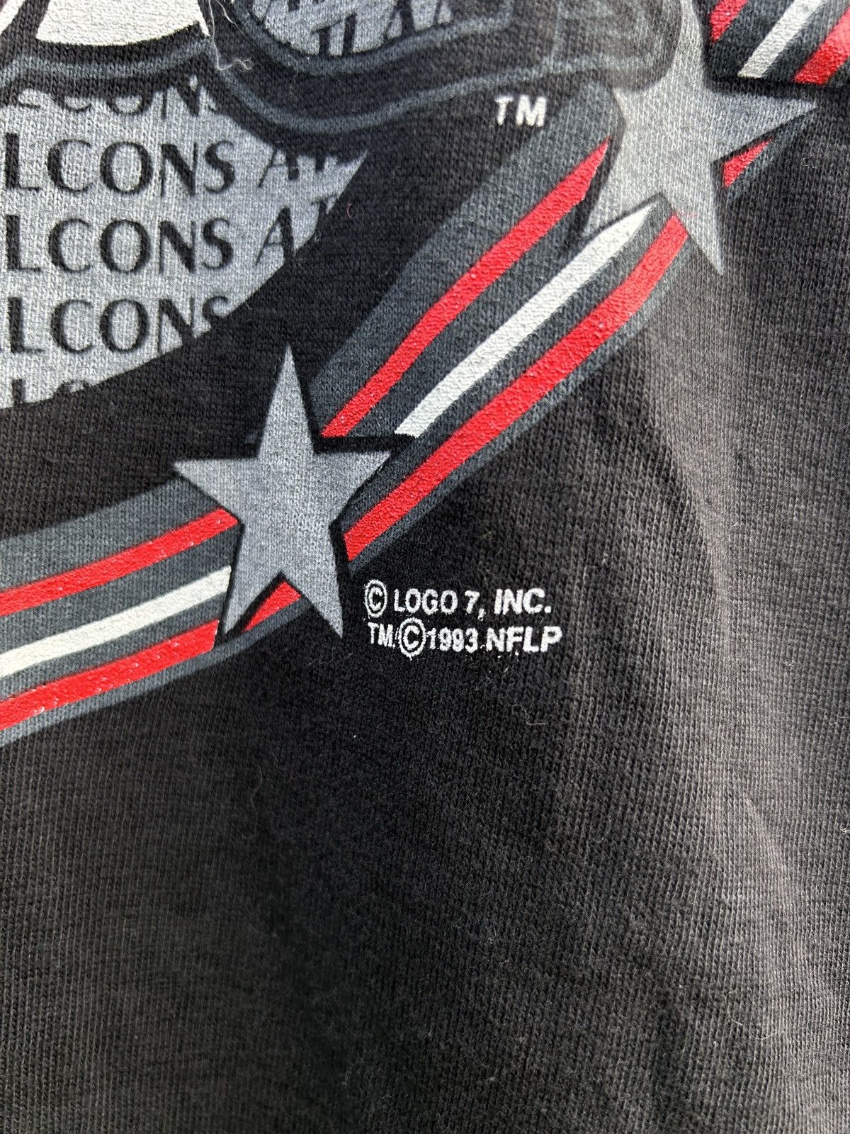 NFL 90s Vintage Logo 7 Atlanta Falcons 1993 NFLP T-Shirt Black Size US S / EU 44-46 / 1 - 3 Thumbnail