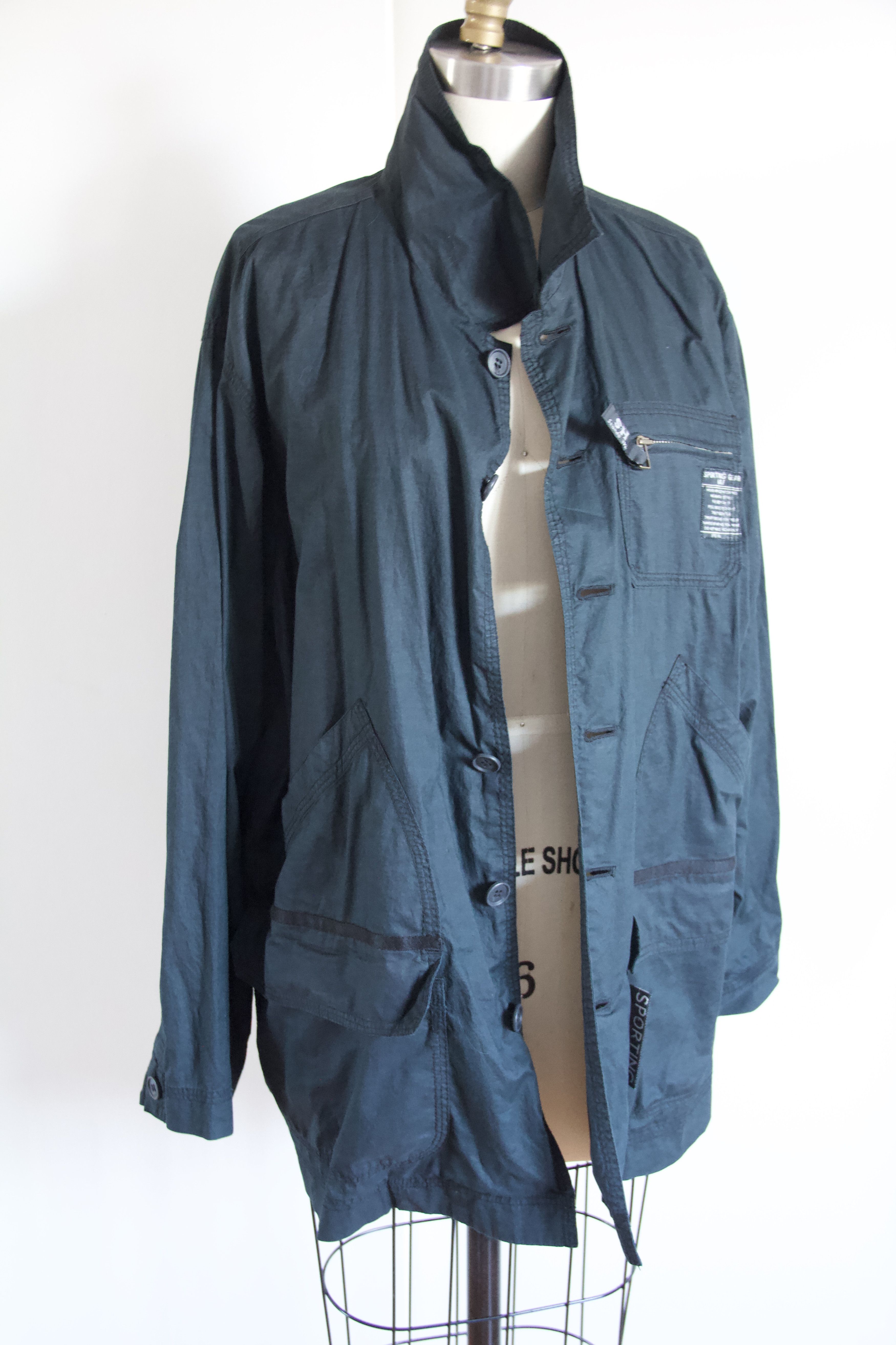 image of Issey Miyake Lightweight Cotton Hai Sporting Gear Jacket With Label in Black, Men's (Size Medium)