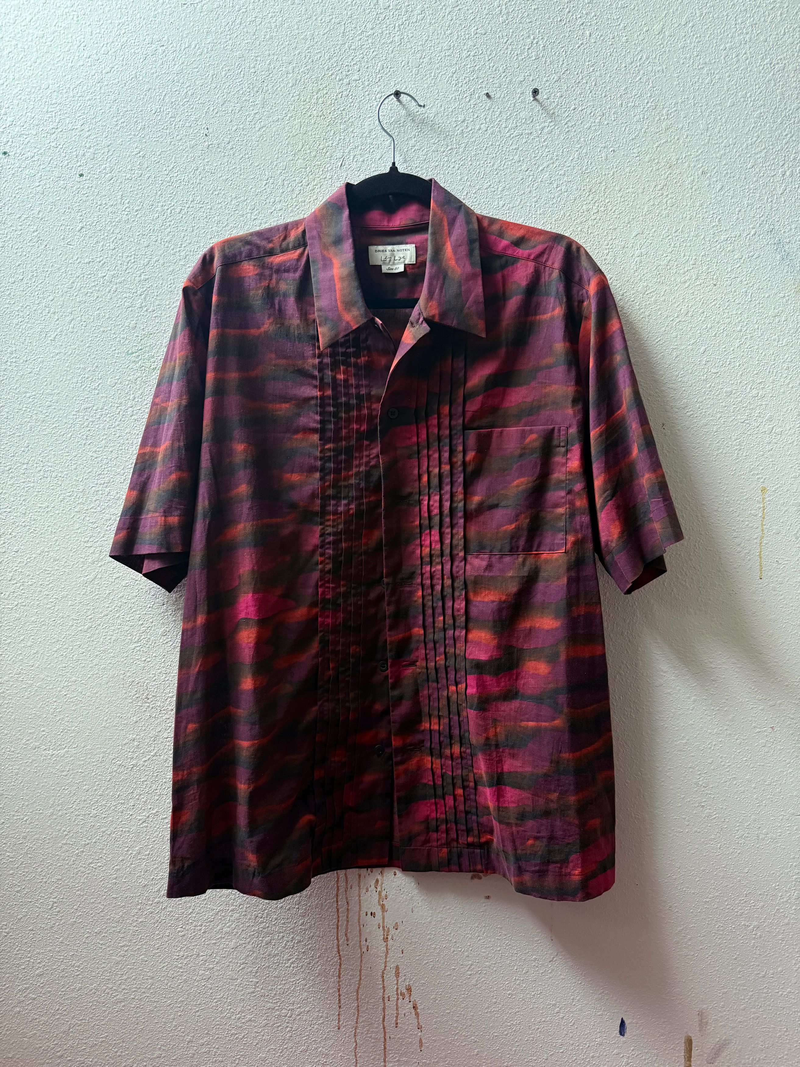 Dries Van Noten Dries Van Noten x Len Lye SS21 Pintuck Camp Shirt — Size 50 Size US M / EU 48-50 / 2 - 1 Thumbnail
