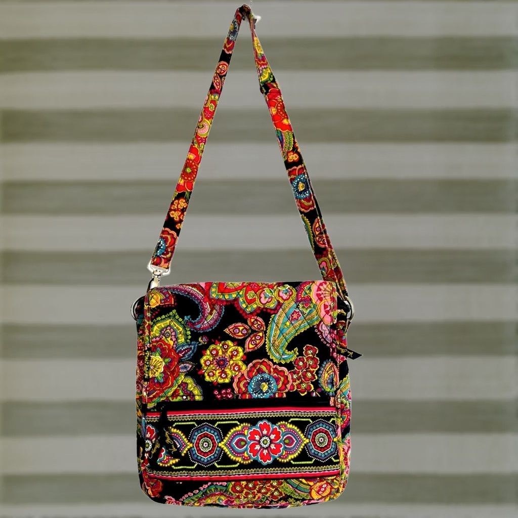 Vera Bradley Vera Bradley Purse Crossbody Retired Symphony In Hue Paisley Black Cotton Women's Size ONE SIZE - 1 Thumbnail
