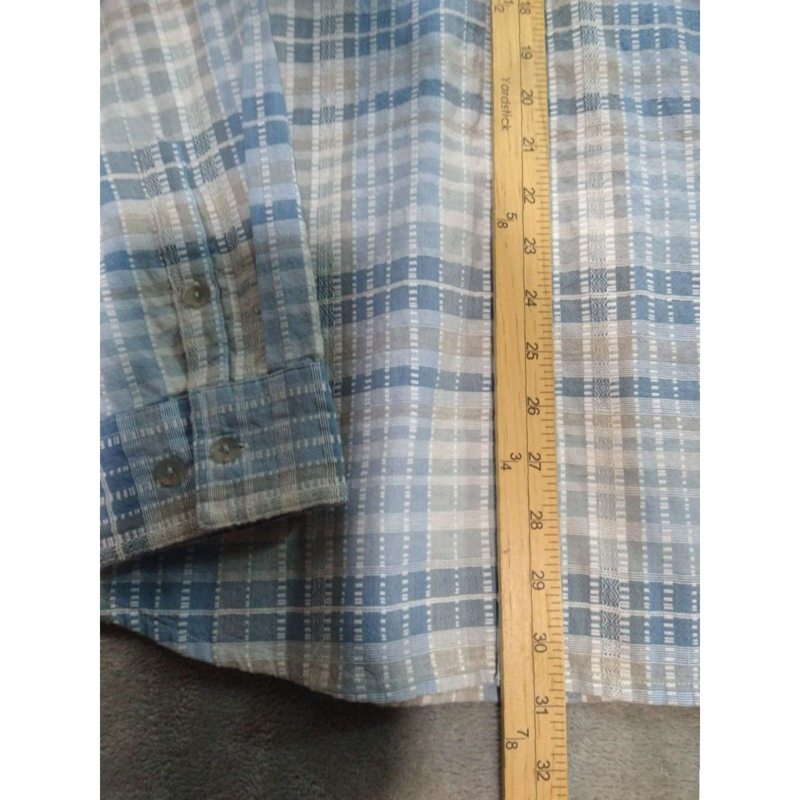 Carbon2Cobalt VINTAGE Carbon 2 Cobalt Shirt Mens MT Blue Plaid Button-Up Long Sleeve 46 in Chest Pockets 100% Cotton Big & Tall Mens Regular Fit Size US M / EU 48-50 / 2 - 4 Thumbnail