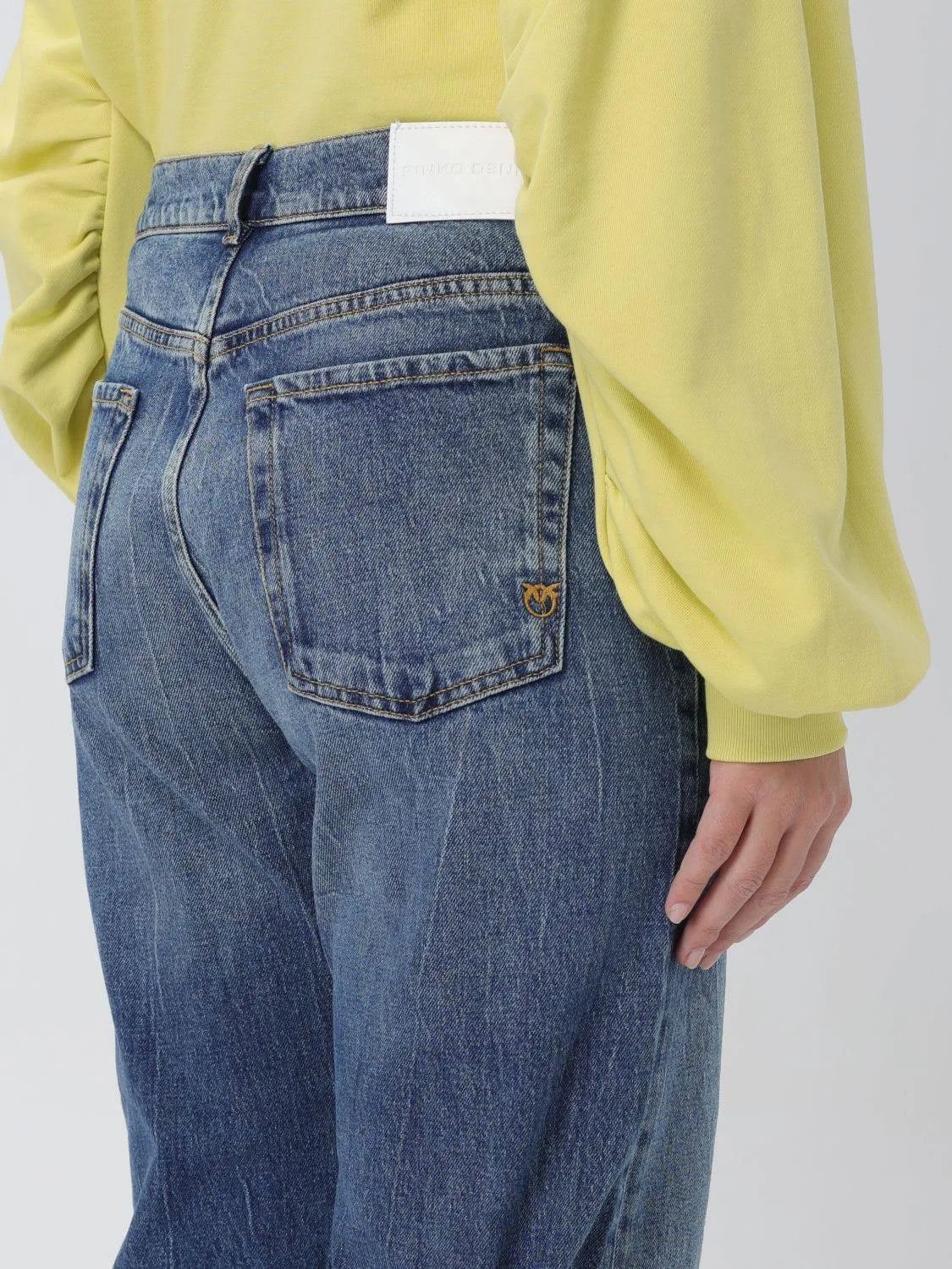Pinko o1s22i1n0824 Wanda Wide Leg Loose Jeans in Blue Size 27" / US 4 / IT 40 - 3 Thumbnail