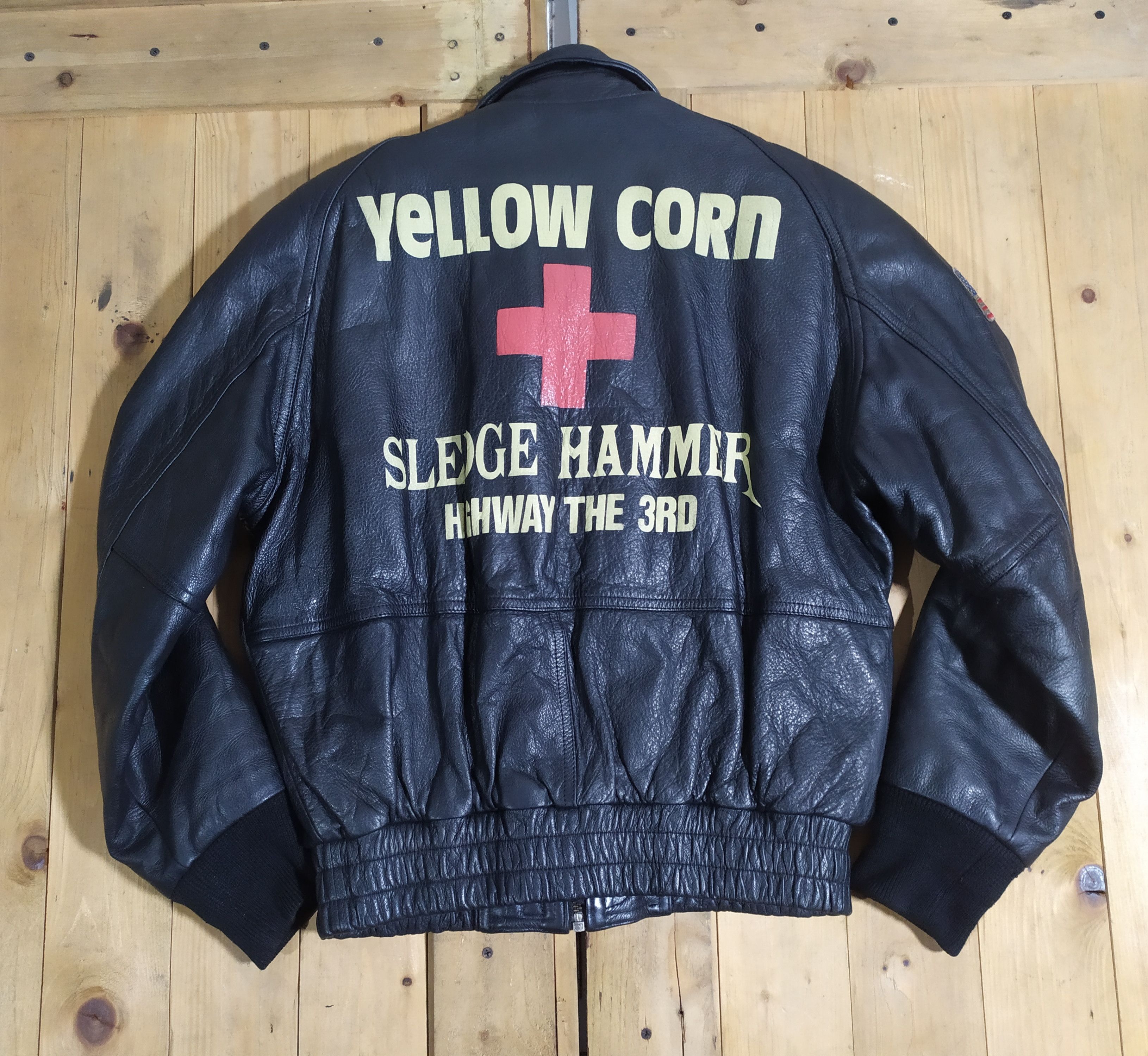 Genuine Leather × YELLOW CORN YELLOW CORN SLEDGE HAMMER HIGHWAY 3RD LEATHER JACKET Size US L / EU 52-54 / 3 - 6 Thumbnail