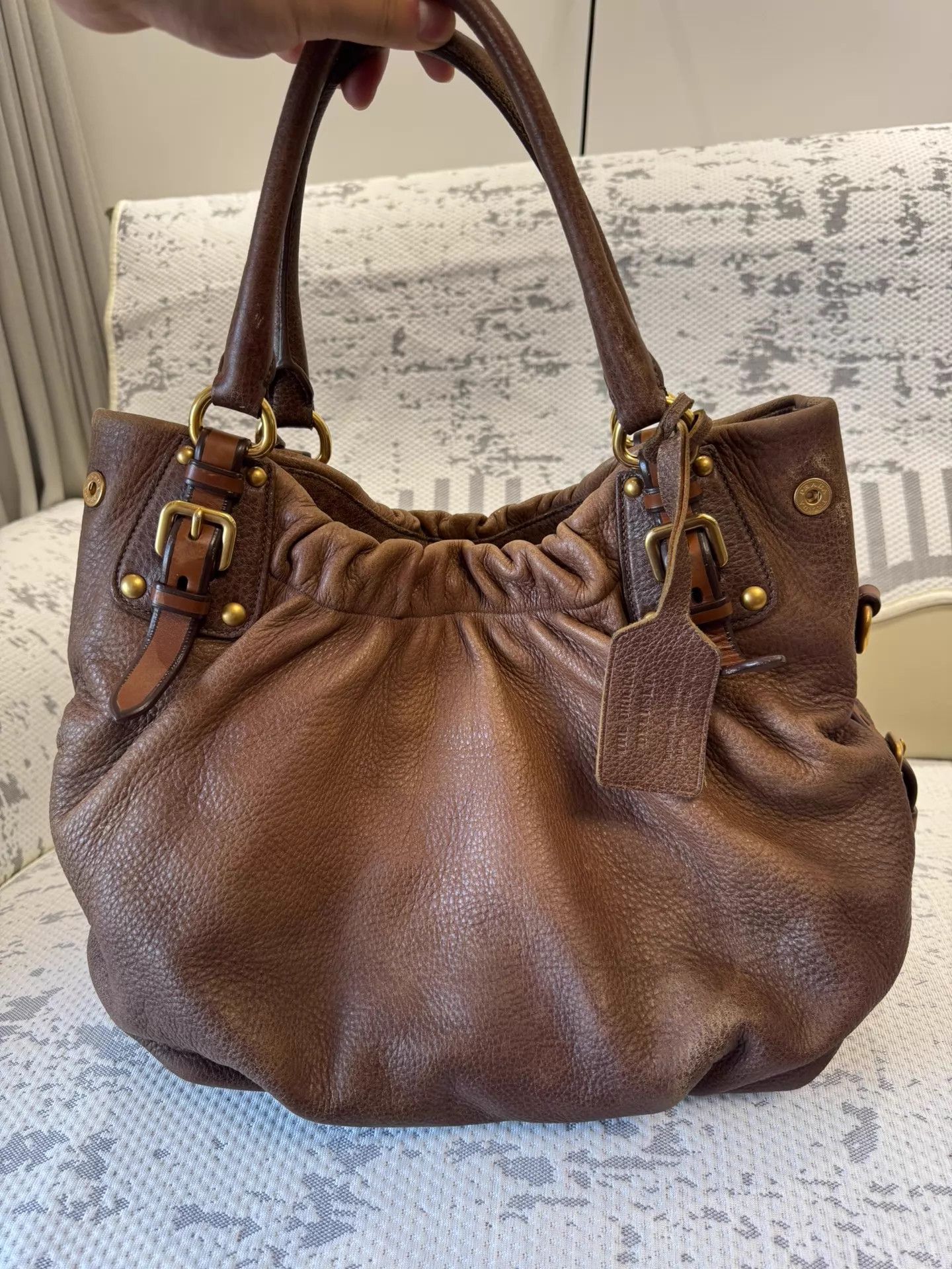 Prada Prada women's Cloud Bag Brown 44x22x23 Size ONE SIZE - 3 Thumbnail