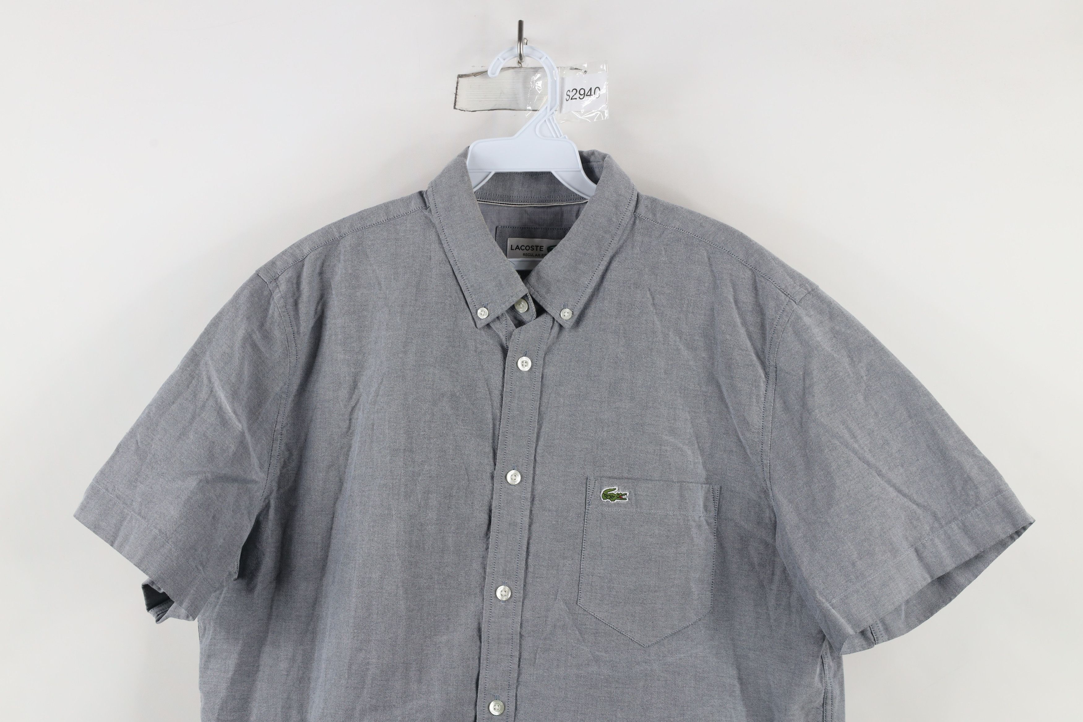 Lacoste × Vintage Lacoste Croc Logo Short Sleeve Collared Oxford Button Shirt Size US L / EU 52-54 / 3 - 2 Thumbnail