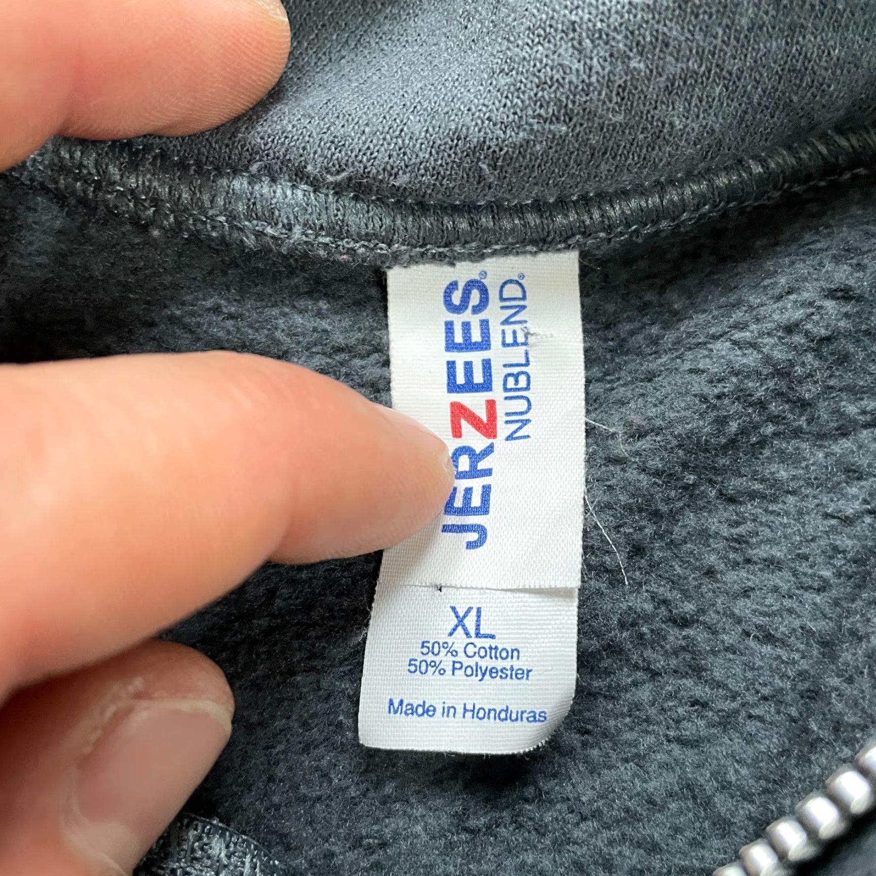 Jerzees Jerzees Sweatshirt Mens XL 1/4 Zip Mock Neck Fleece Gray Cotton Polyester Pullover Regular Sports University Classic Size US XL / EU 56 / 4 - 6 Thumbnail