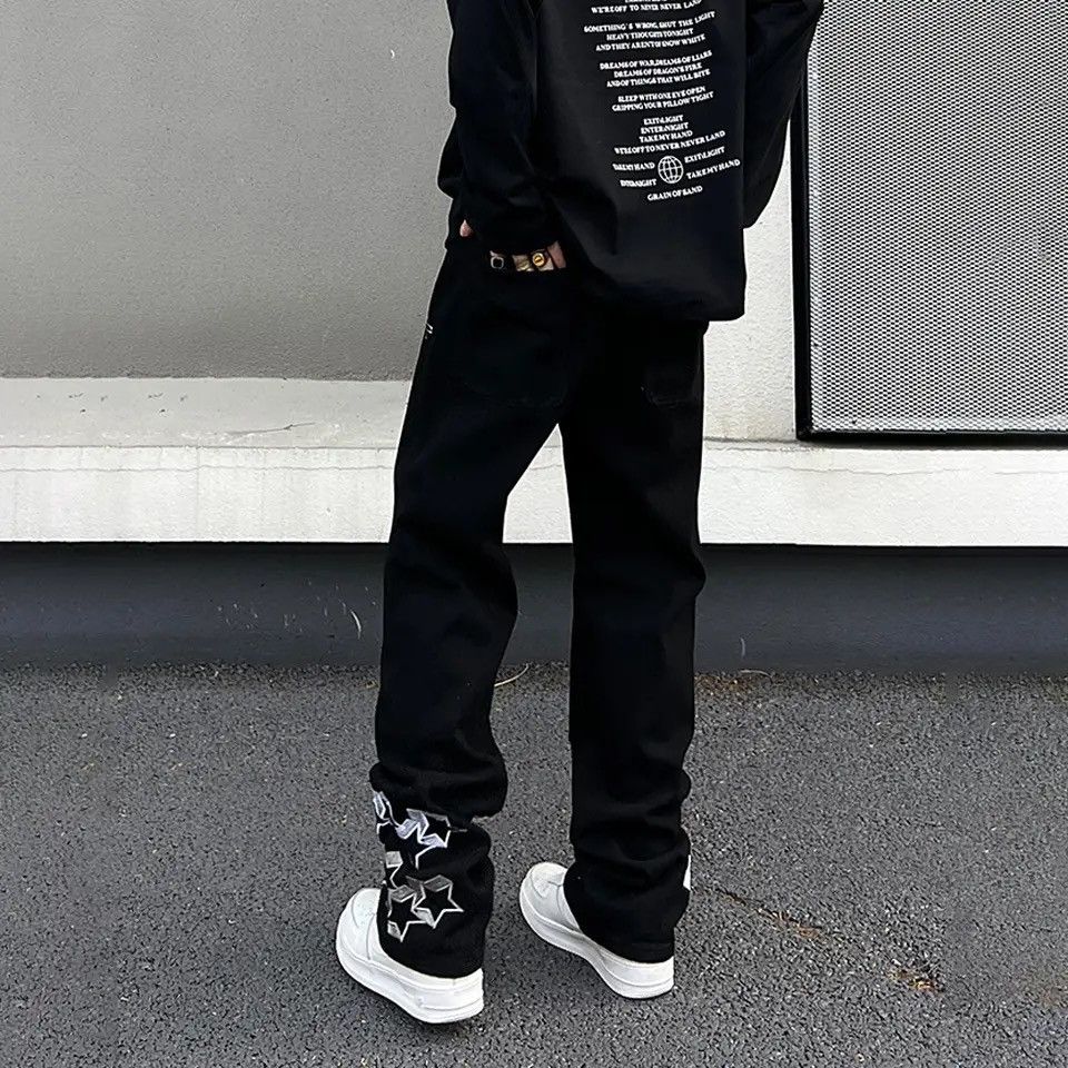 Japanese Brand × Vintage Graphic Jeans Men Y2k Flower Vaqueros Trousers Embroidery Size US 32 / EU 48 - 2 Thumbnail