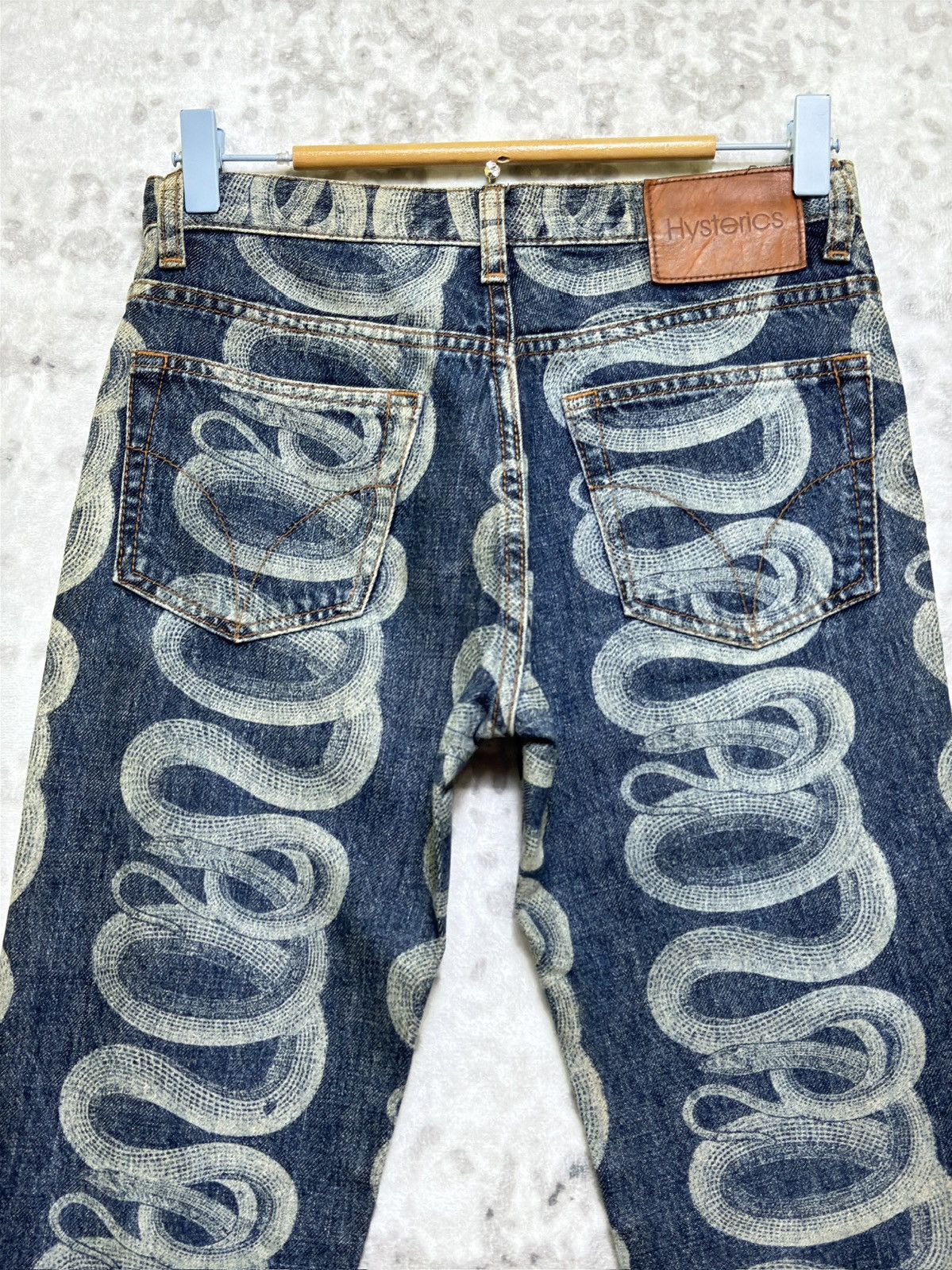 Hysteric Glamour Vintage Hysteric Glamour Flare Iconic Snake Print Denim Size US 27 - 9 Thumbnail