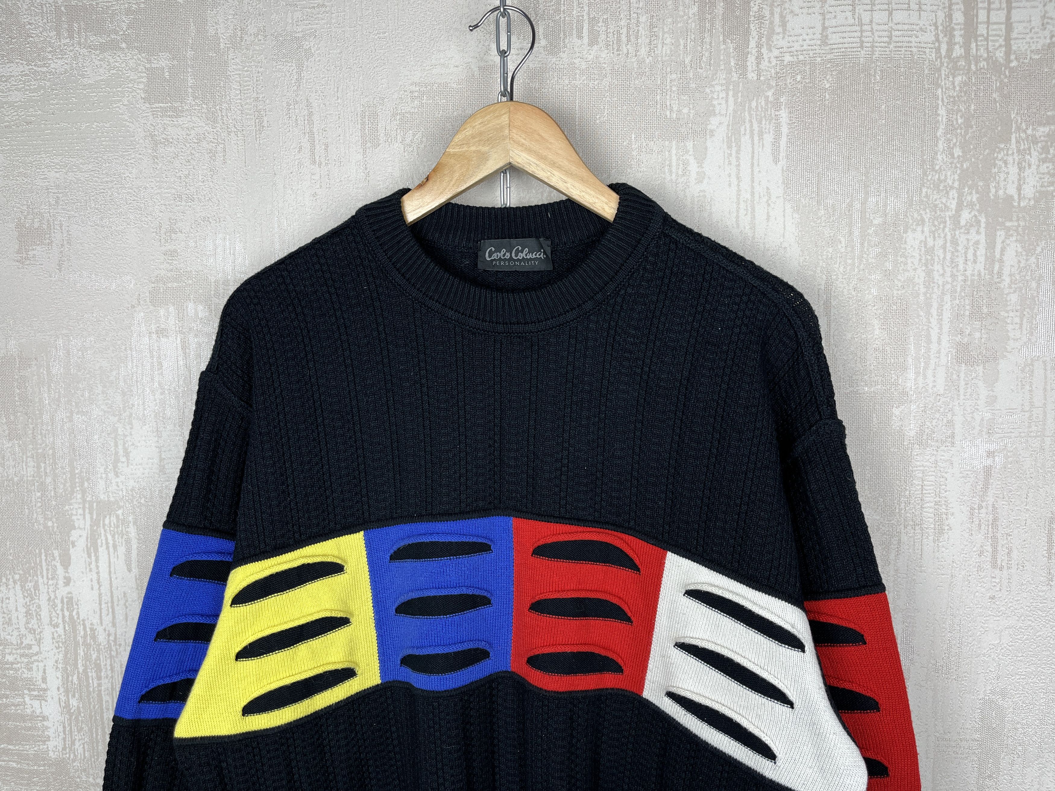 Carlo Colucci Vintage Carlo Colucci Crew Neck Sweater Cotton Blend Size US L / EU 52-54 / 3 - 3 Thumbnail