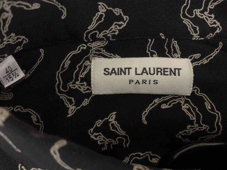 Yves Saint Laurent Saint Laurent 13fw Fox Print Silk Shirt 2502-Nextarrow Size US XXS / EU 40 - 3 Thumbnail