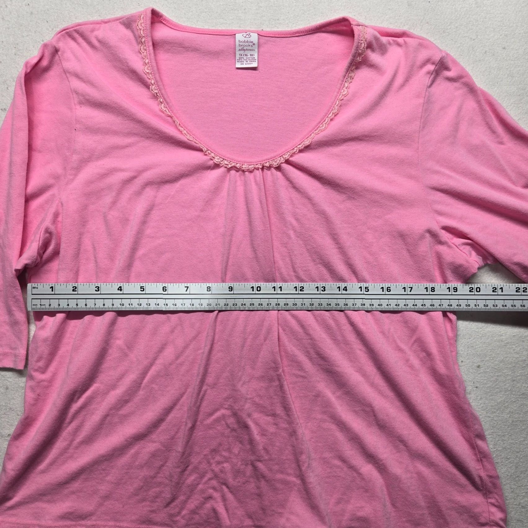 Vintage Bobbie Brooks Shirt Pink Blouse Scoop Neck Short Sleeve Adult 1X Women's Regular Size Pink Blouse Shirt 1X Womens Size XL / US 12-14 / IT 48-50 - 4 Thumbnail