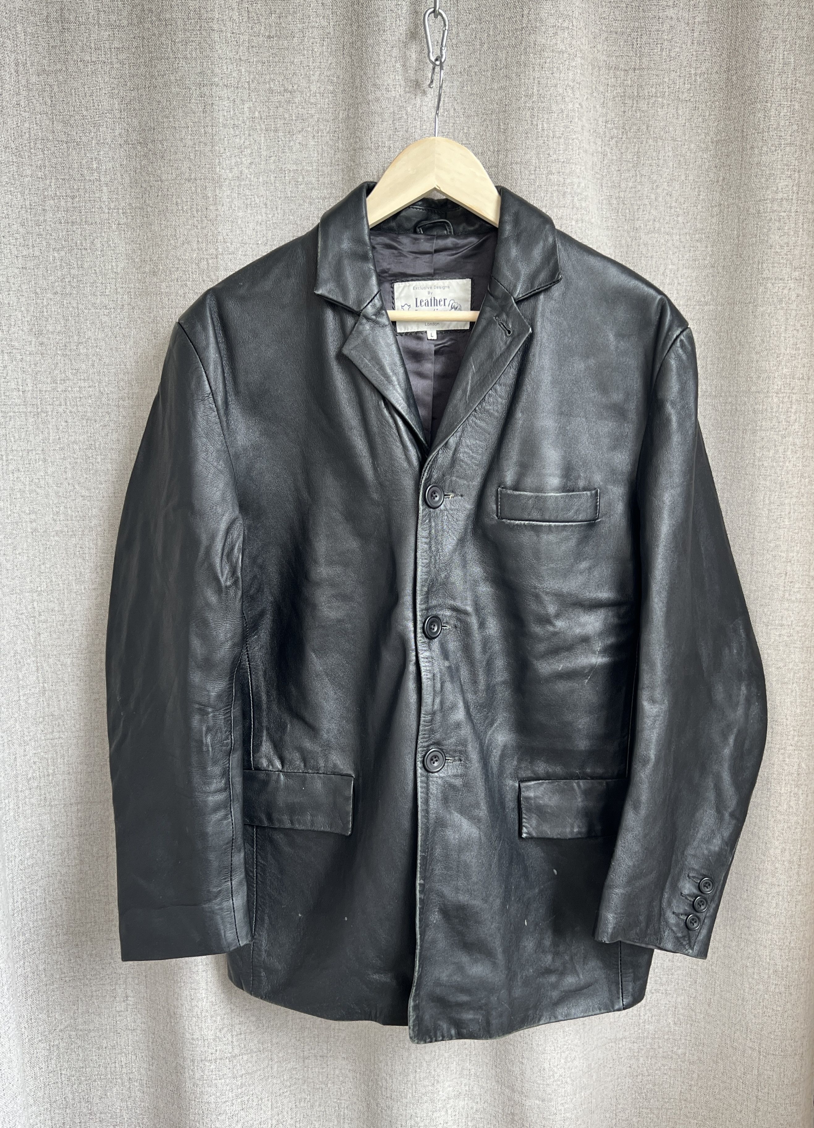 Vintage Vintage Avant Garde Black Leather Blazer Jacket Size US M / EU 48-50 / 2 - 3 Thumbnail