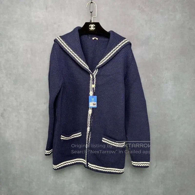 Miu Miu Miu Miu Navy Wool Cardigan for Women . Size L / US 10 / IT 46 - 1 Thumbnail