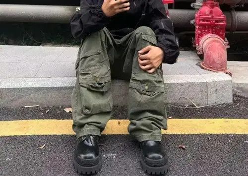 Japanese Brand × Jean Retro multi-pocket straight-leg loose casual overalls Size US 32 / EU 48 - 2 Thumbnail