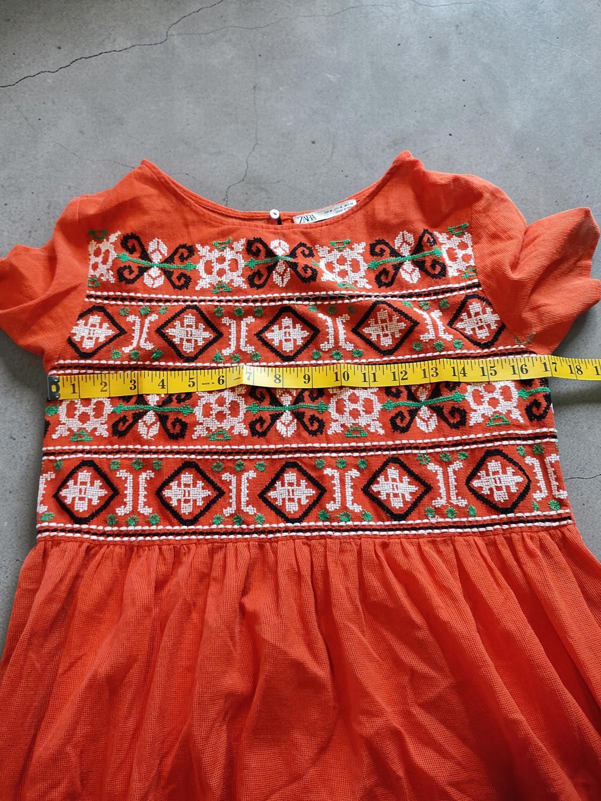 Zara ZARA Medium Coral Embroidered Midi Dress Size M / US 6-8 / IT 42-44 - 6 Thumbnail