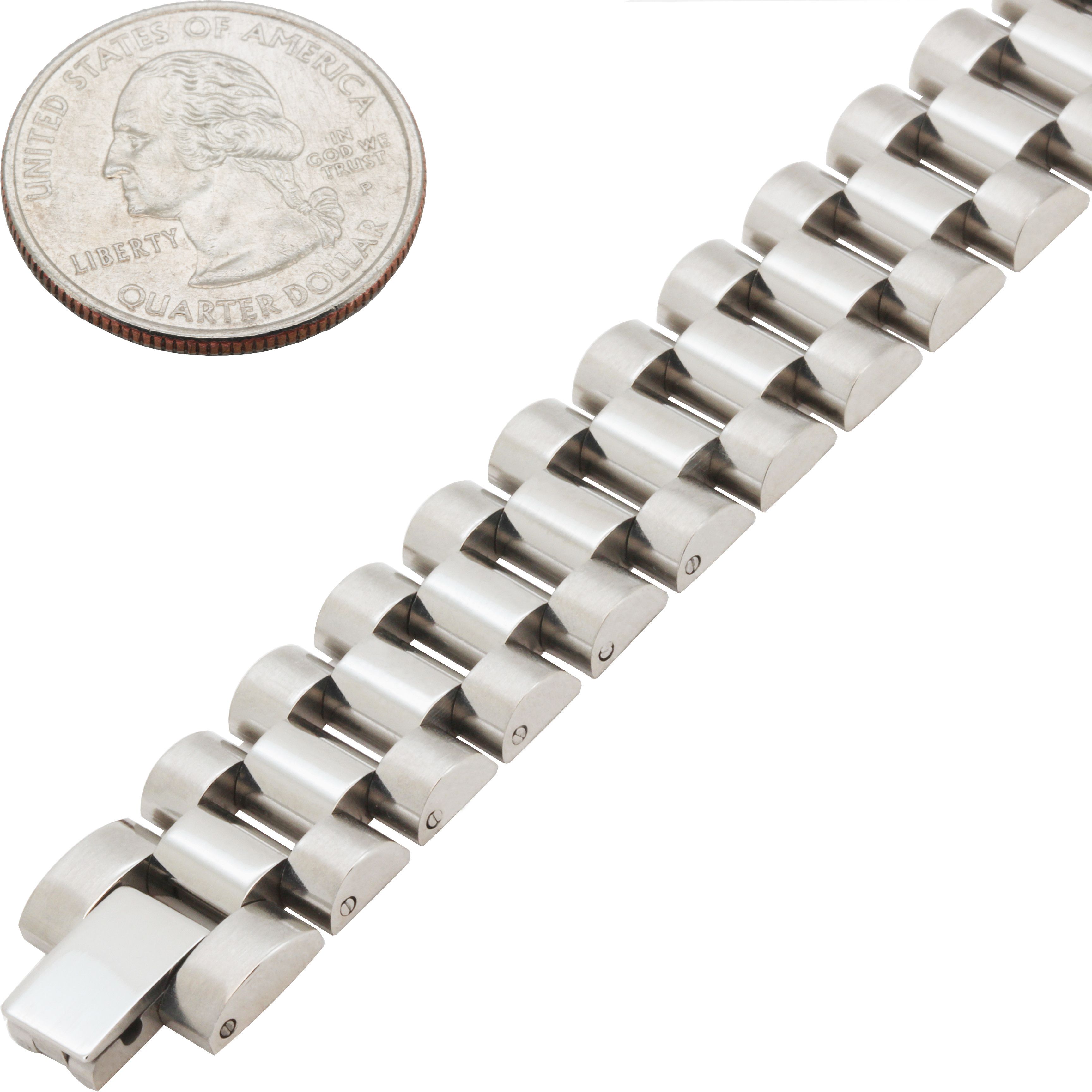 Other 316L SS 15mm Watch Strap Chain Link Bracelet 8.5” Size ONE SIZE - 1 Preview