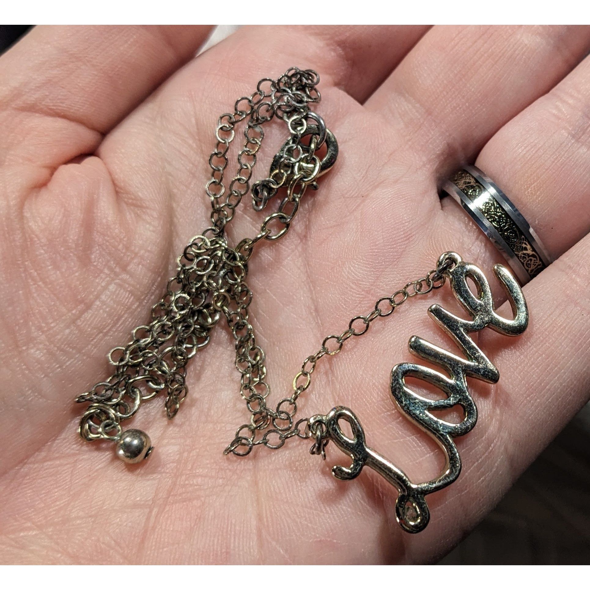 Other Cursive Love Pendant Necklace Silver And Gold Tone Size ONE SIZE - 3 Thumbnail