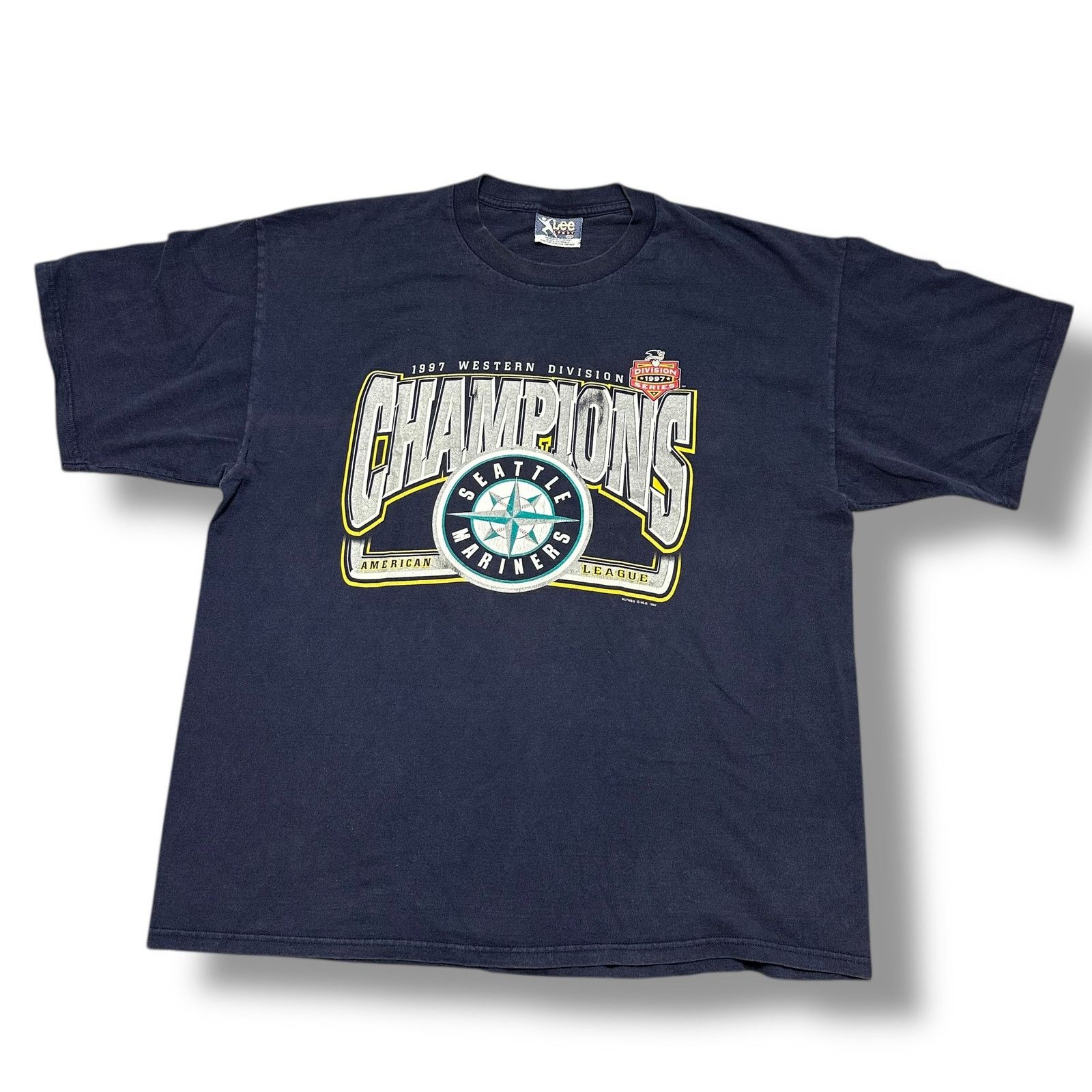 MLB × Vintage Vintage 90s Seattle Mariners Western Division Champs Tee Size US XXL / EU 58 / 5 - 1 Thumbnail