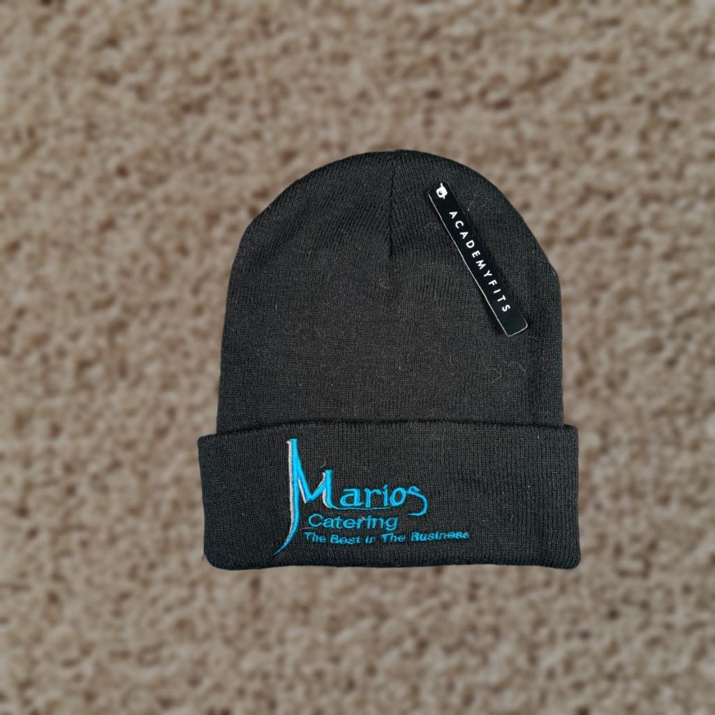 Vintage ACADEMYFITS Beanie Knit Hat Adult One Size Black Knit Acrylic Casual Ski Logo 90s Men Size ONE SIZE - 1 Thumbnail