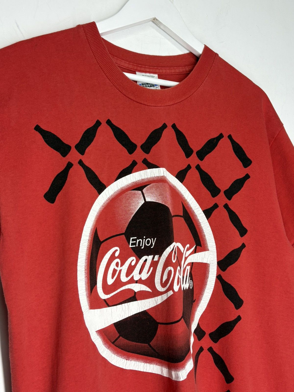 Vintage England Euro UEFA 1996 Coca-cola Vintage Football Soccer Tee Size US L / EU 52-54 / 3 - 3 Thumbnail