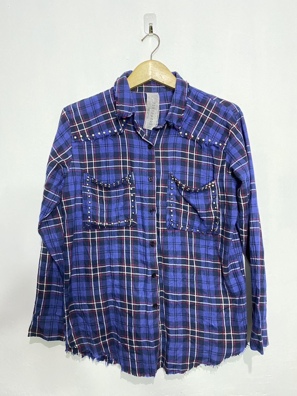 If Six Was Nine × Japanese Brand × Le Grande Bleu (L.G.B.) Echoparty london studed distressed flanel button shirts Size US M / EU 48-50 / 2 - 1 Thumbnail