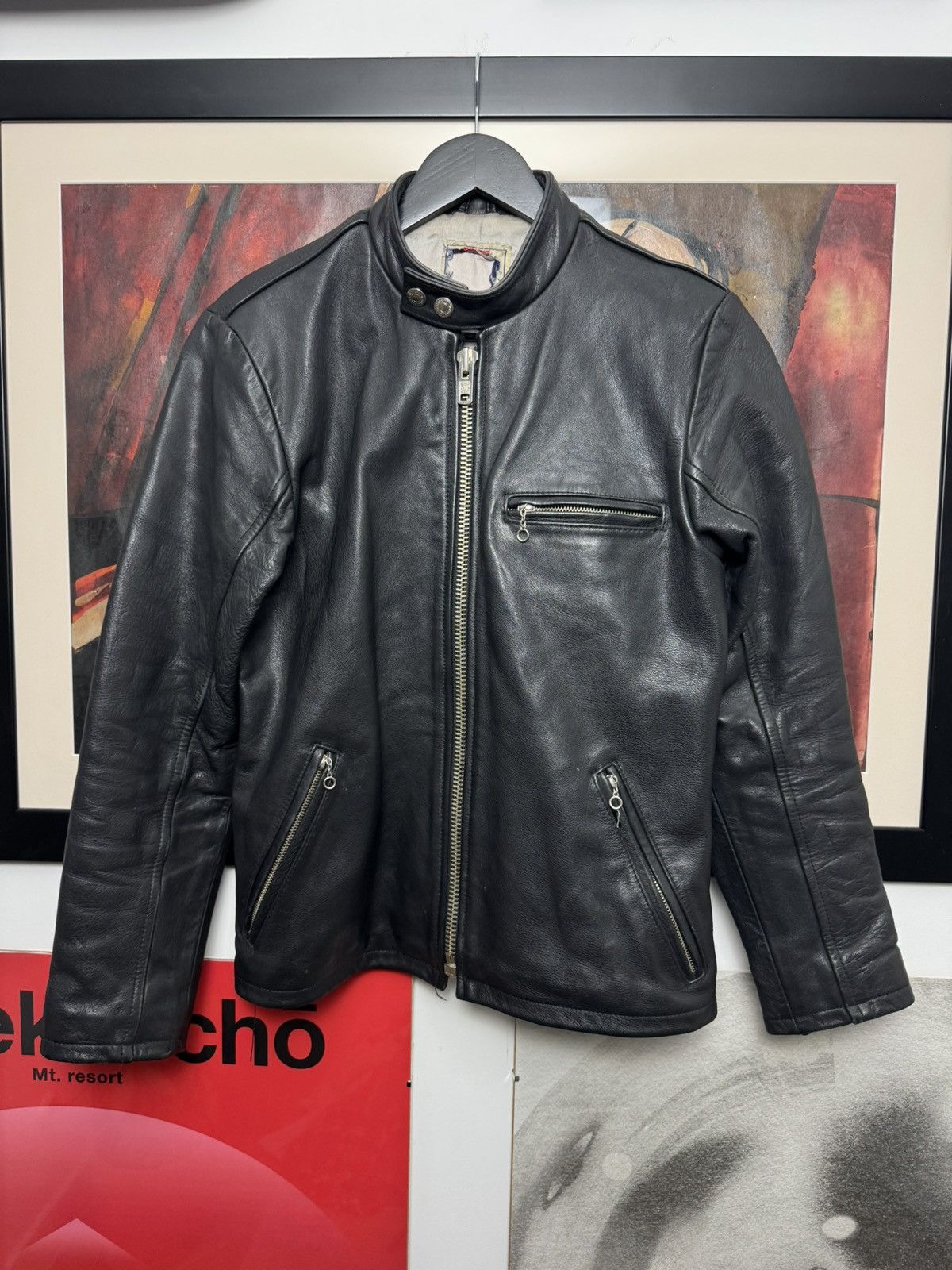 Levi's Vintage 90s Levis Leather Biker Black Jacket Archive Rare Size US S / EU 44-46 / 1 - 4 Thumbnail