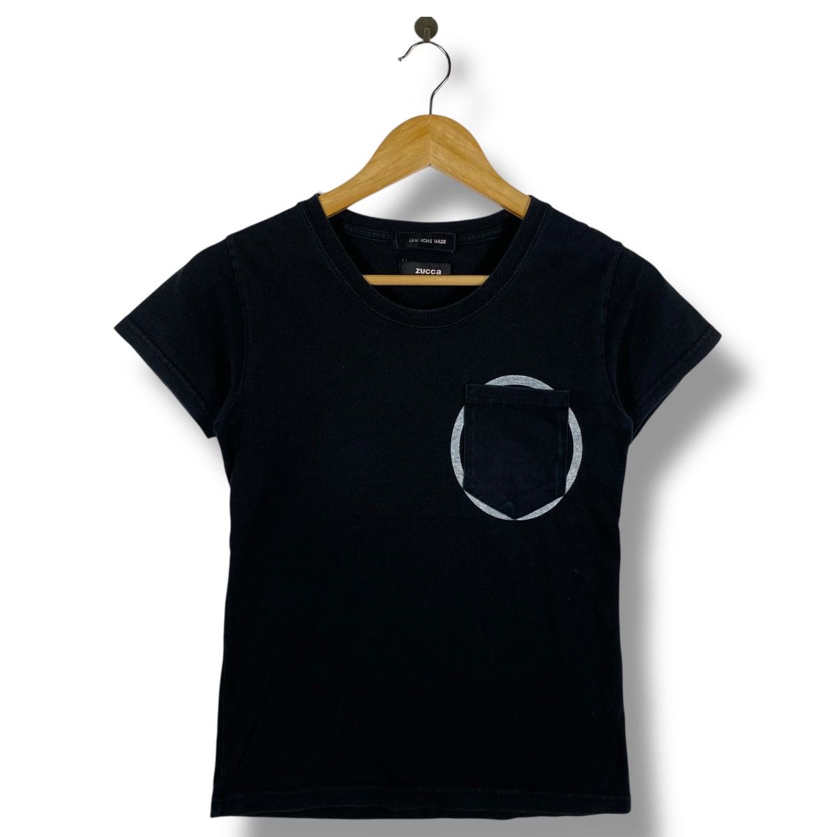 Jam Home Made × Japanese Brand × Zucca Women ZUCCA x JHM Jam Home Made Black Pocket Tee Shirt Size M / US 6-8 / IT 42-44 - 1 Thumbnail