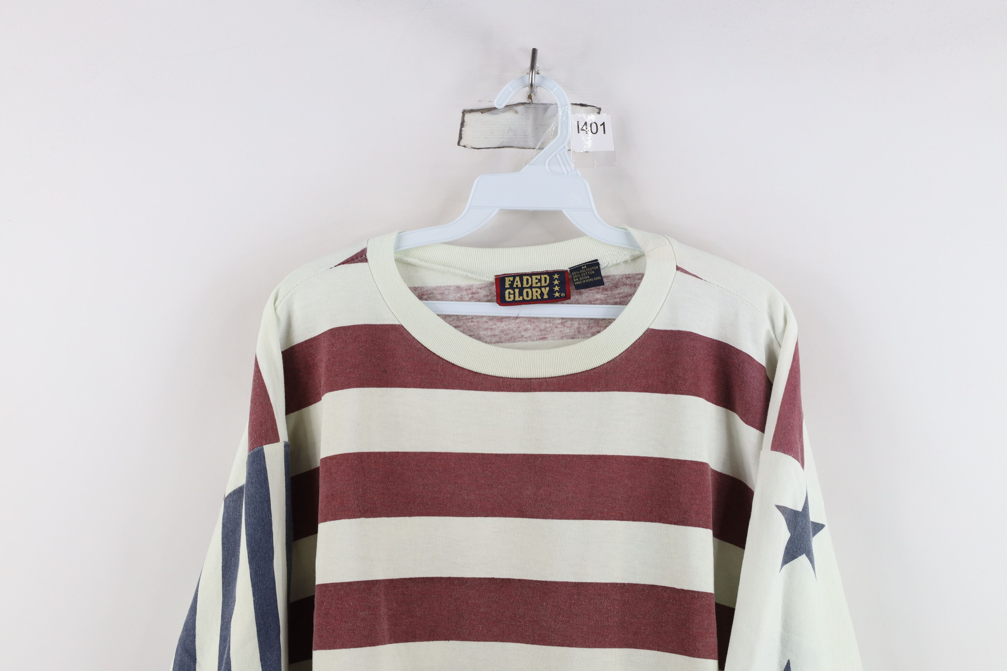 Vintage Vintage 90s Streetwear Flag Baggy Fit Long Sleeve T-Shirt Size US M / EU 48-50 / 2 - 2 Thumbnail