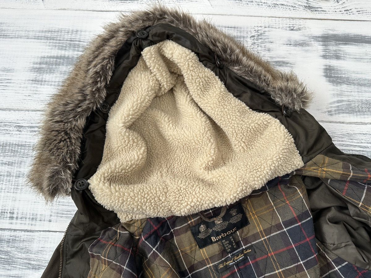 Barbour BARBOUR KELSALL Wax Parka Jacket Fur Hood Women’s Coat Size M / US 6-8 / IT 42-44 - 19 Thumbnail